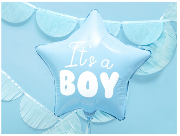 Folienballon Stern - It's a boy - ø 45cm